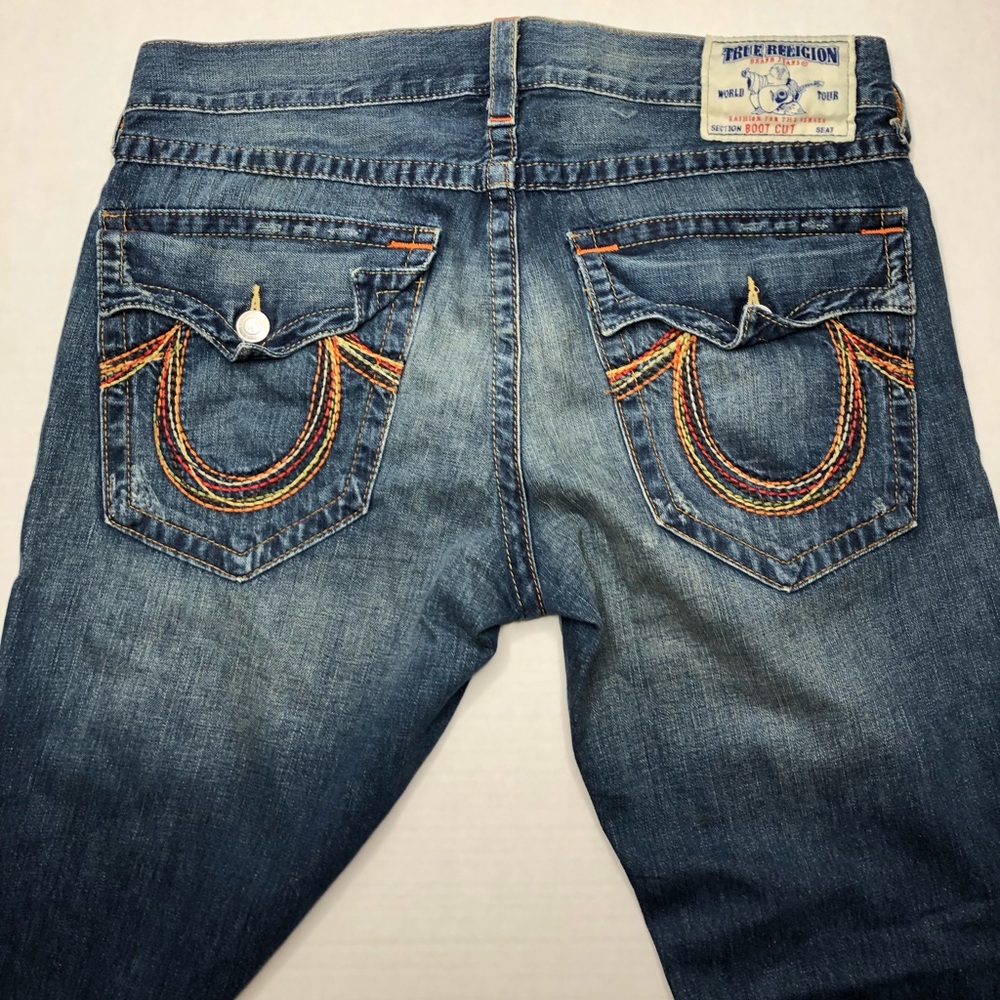 Men’s True Religion Blue Jeans Boot Cut 36 x 34
